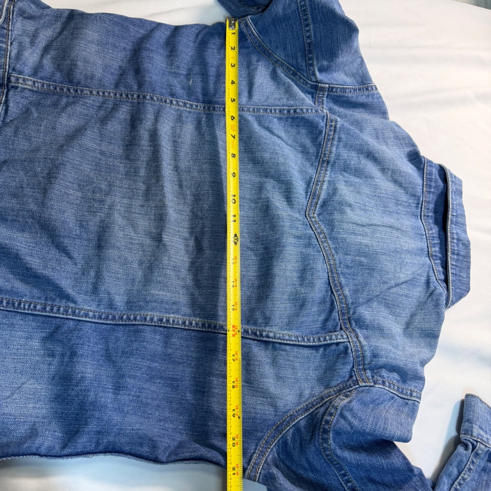Levis Womens Medium Wash Denim Trucker Jacket Blue XL Long Sleeve Cotton - Picture 6 of 7